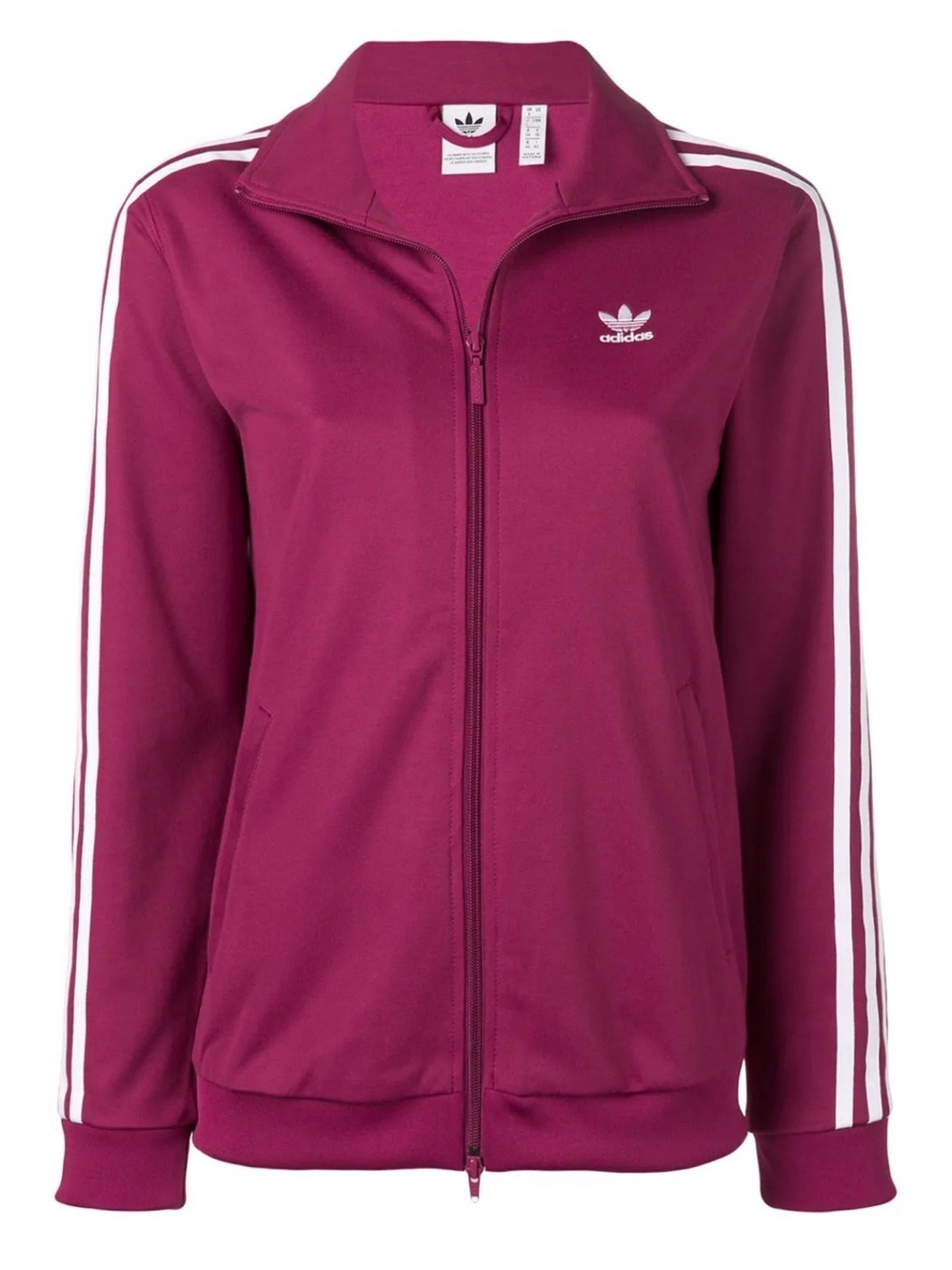 adidas Burgundy Track Jacket with White 3-Stripes